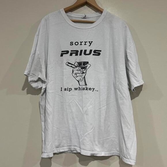 Vintage Sorry Toyota Prius I Sip Whiskey Tee Shirt - Picture 1 of 5